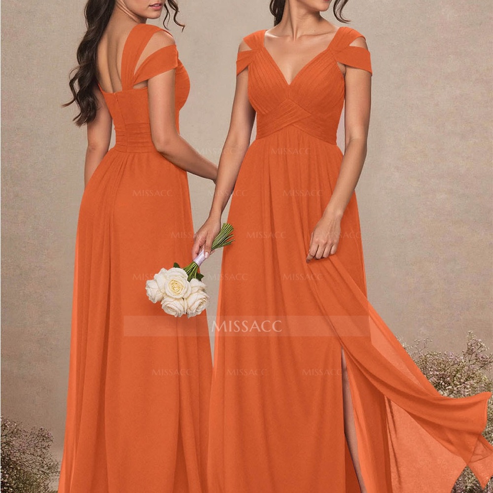 Missacc Women's Vibrant Orange Maxi Dress